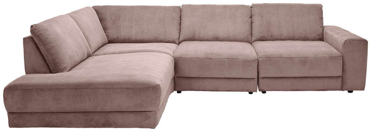 ECKSOFA Niels Andersson Altrosa Feincord  - Schwarz/Altrosa, Design, Kunststoff/Textil (242/316cm) - Niels Andersson