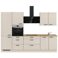 KÜCHENBLOCK 300 cm   in Eichefarben, Sandfarben  - Sandfarben/Eichefarben, MODERN, Holzwerkstoff/Metall (300cm) - Nobilia