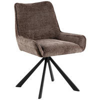 STUHL Flachgewebe Braun  - Schwarz/Braun, Trend, Textil/Metall (59/81/56cm) - MID.YOU