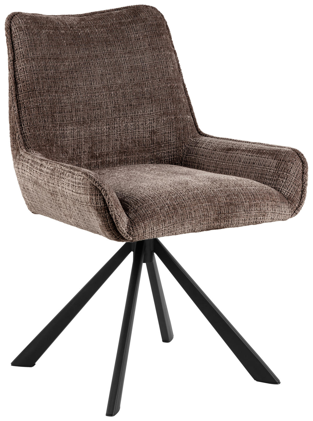 STUHL Flachgewebe Braun  - Schwarz/Braun, Trend, Textil/Metall (59/81/56cm) - MID.YOU