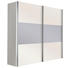 SCHWEBETÜRENSCHRANK in Weiß - Alufarben/Weiß, Design, Glas/Holzwerkstoff (200/216/68cm) - Hom`in SCHWEBETÜRENSCHRANK in Weiß - Alufarben/Weiß, Design, Glas/Holzwerkstoff (200/216/68cm) - Hom`in
