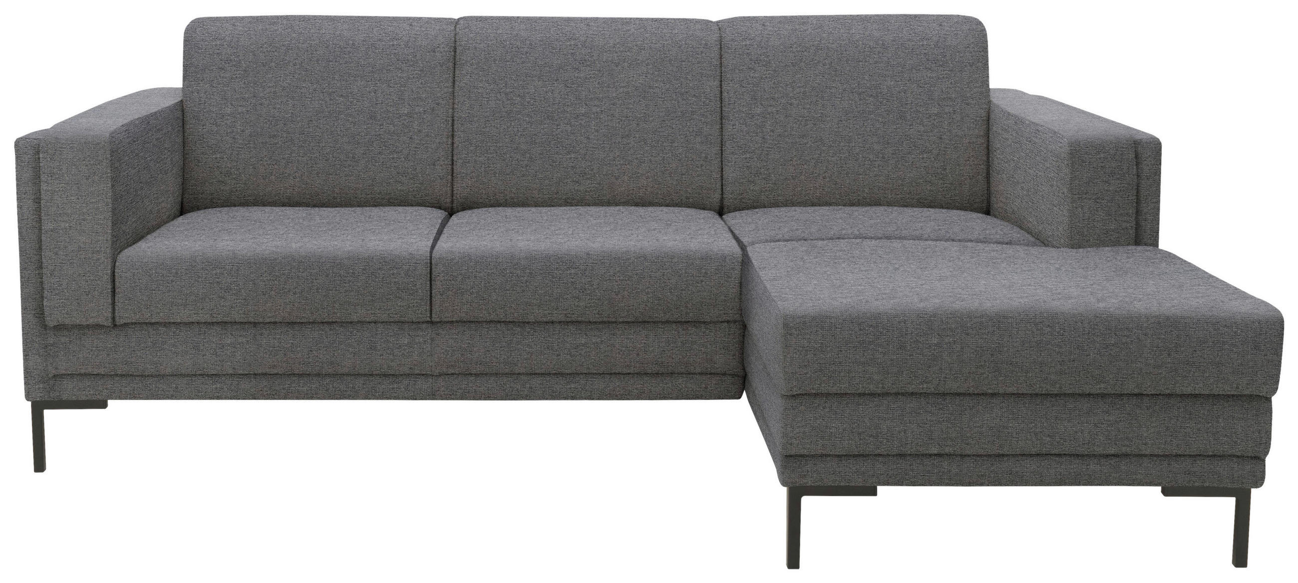 ECKSOFA Looks VII Grau Webstoff - Schwarz/Grau, Design, Textil/Metall (214/146cm) - LOOKS by W.Joop
