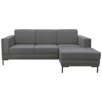 ECKSOFA Looks VII Grau Webstoff  - Schwarz/Grau, Design, Textil/Metall (214/146cm) - LOOKS by W.Joop