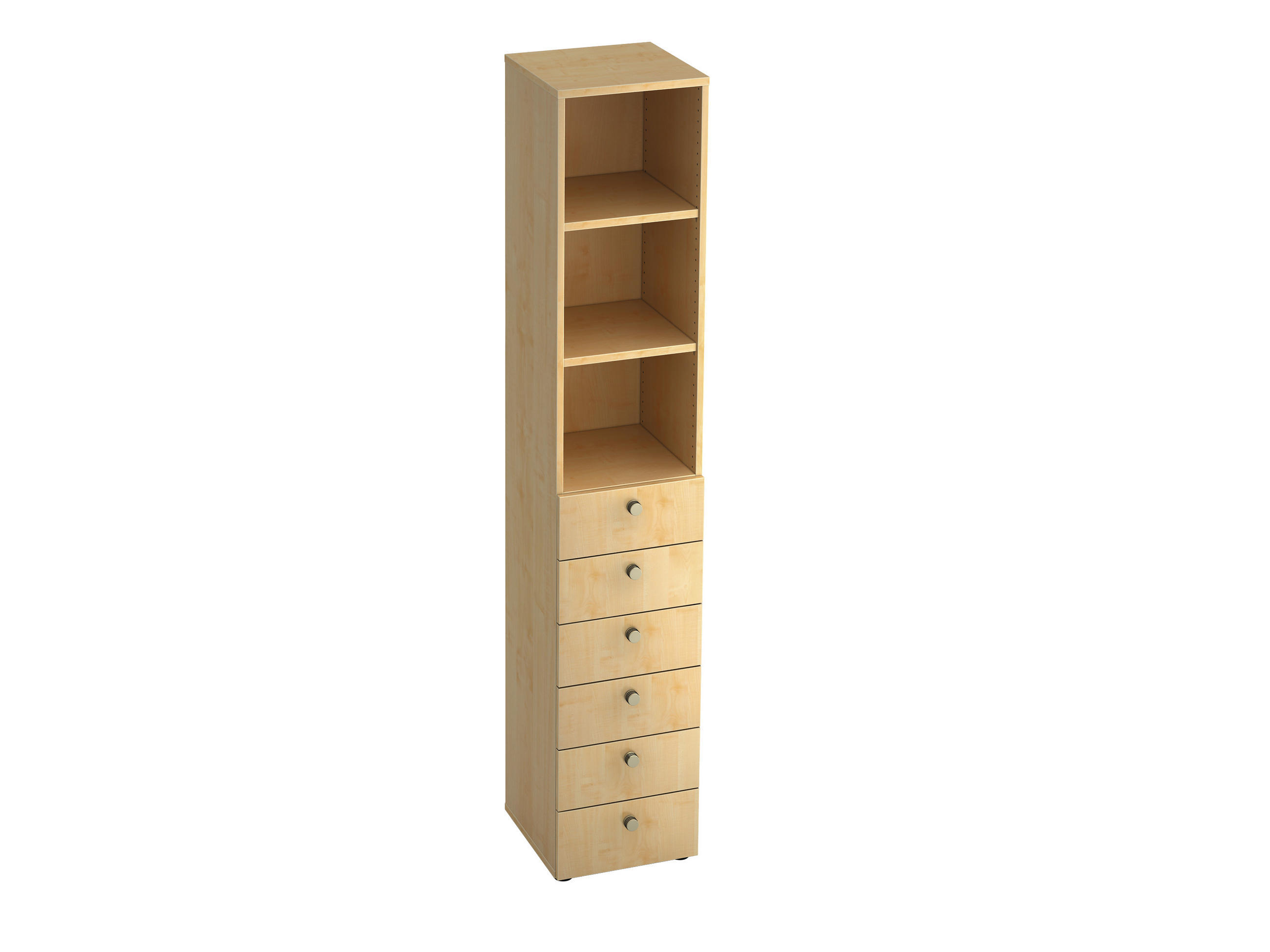 REGAL Ahornfarben  - Ahornfarben/Alufarben, KONVENTIONELL, Holzwerkstoff/Metall (40/215,6/42cm) - Venda