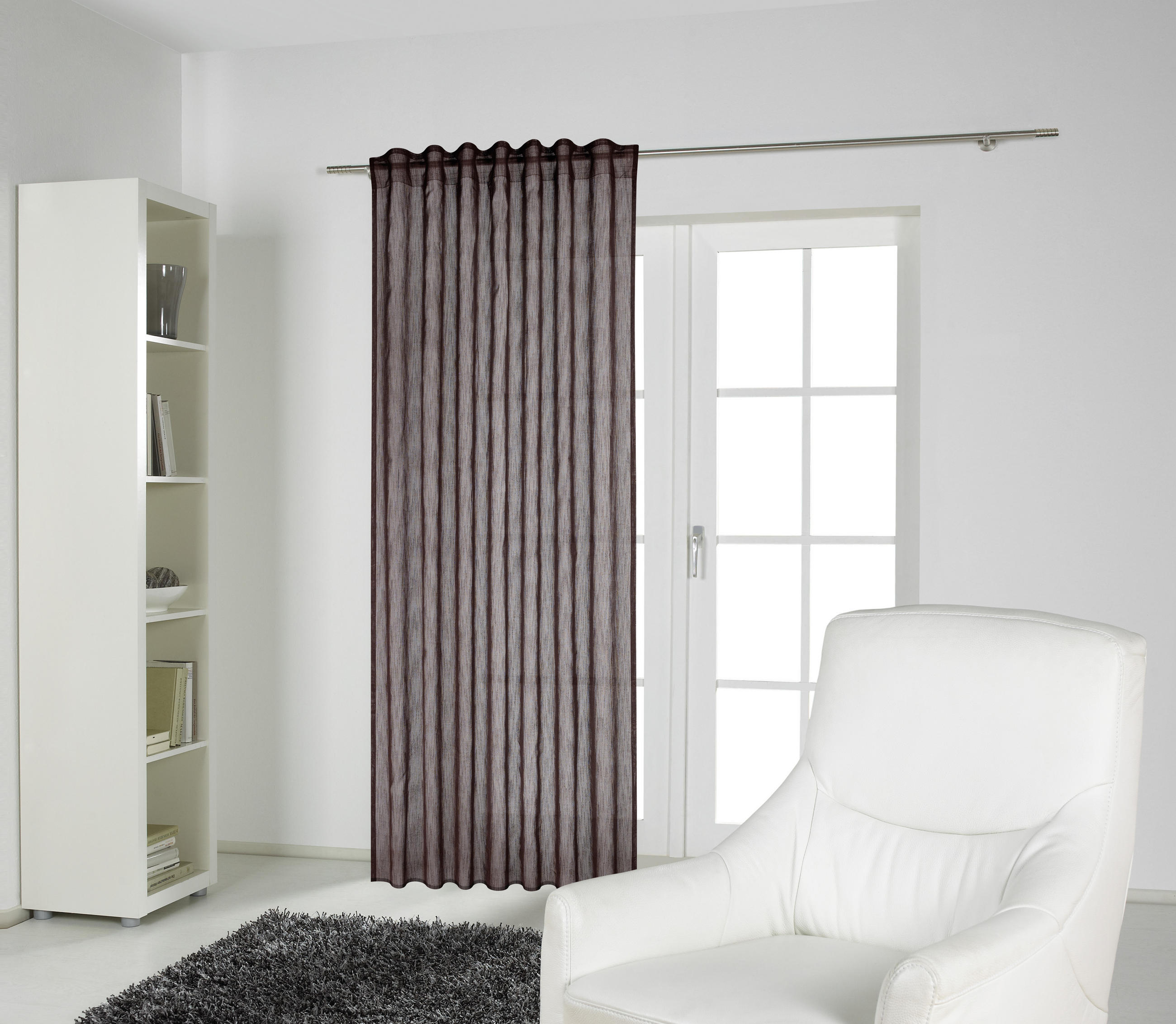 GOTOVA ZAVESA tamnobraon - tamnobraon, Konvencionalno, tekstil (140/245cm) - Esposa