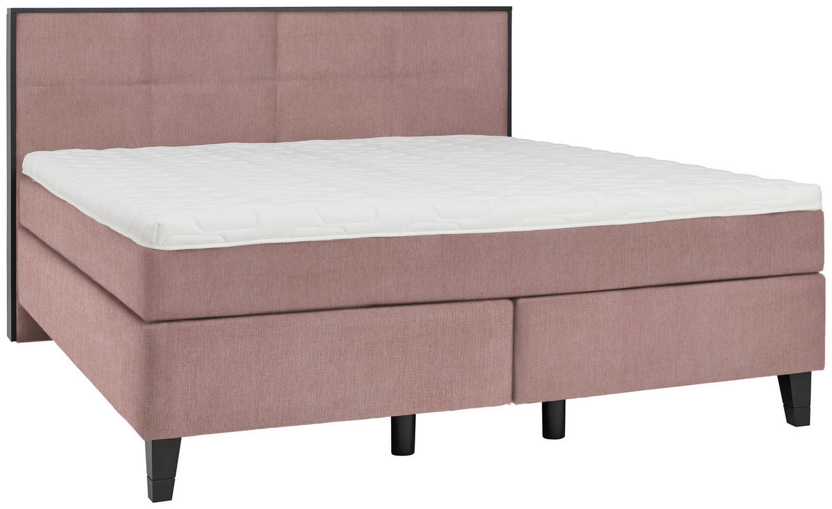 BOXSPRINGBETT 160/200 cm  in Rosa  - Schwarz/Rosa, Design, Holz/Textil (160/200cm) - Hom`in