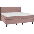 BOXSPRINGBETT 160/200 cm  in Rosa  - Schwarz/Rosa, Design, Holz/Textil (160/200cm) - Hom`in