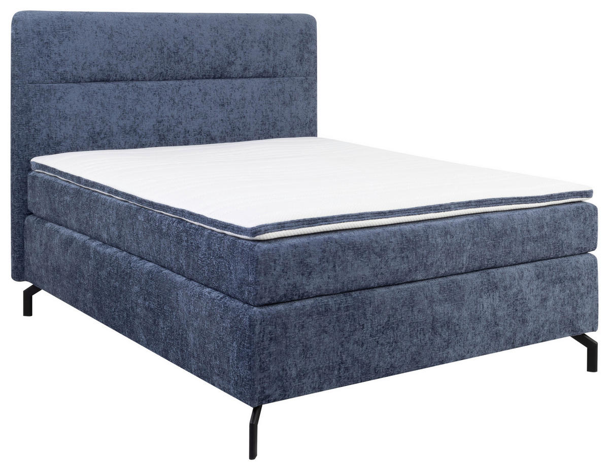 BOXSPRINGBETT 140/200 cm  in Blau  - Blau/Schwarz, Design, Textil/Metall (140/200cm) - Esposa