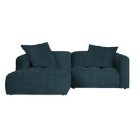 ECKSOFA MOSSO Blau Chenille  - Blau/Schwarz, MODERN, Kunststoff/Textil (173/240cm) - Stylife