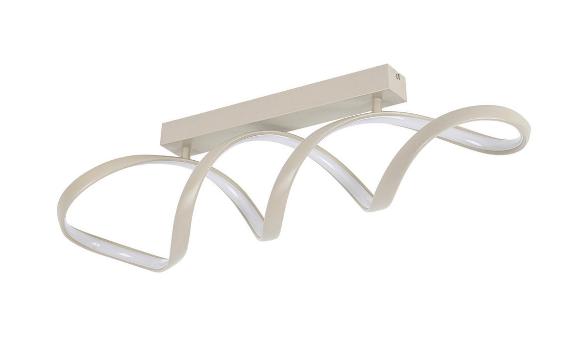 PLAFONIERĂ CU LED - nisipiu, Design, plastic/metal (80/17/23cm) - Novel