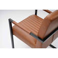 ARMLEHNSTUHL in Eisen Echtleder pigmentiert - Cognac/Schwarz, Design, Leder/Metall (55/91/64cm) - Ambia Home