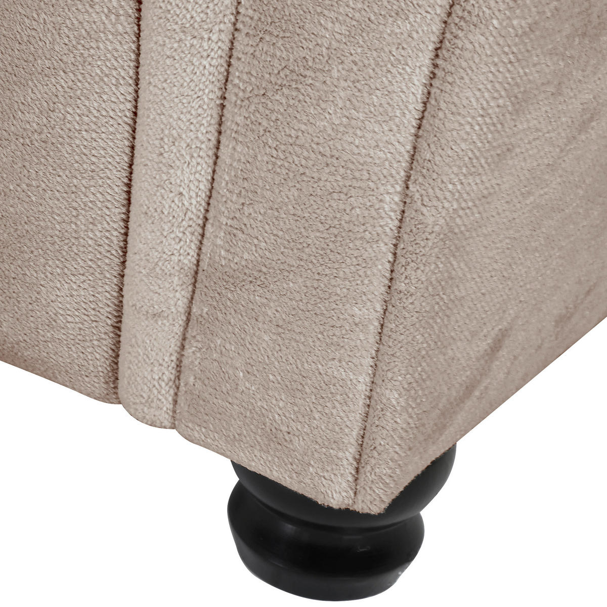ECKSOFA Beige Plüsch  - Dunkelbraun/Beige, KONVENTIONELL, Holz/Textil (190/288cm) - Carryhome