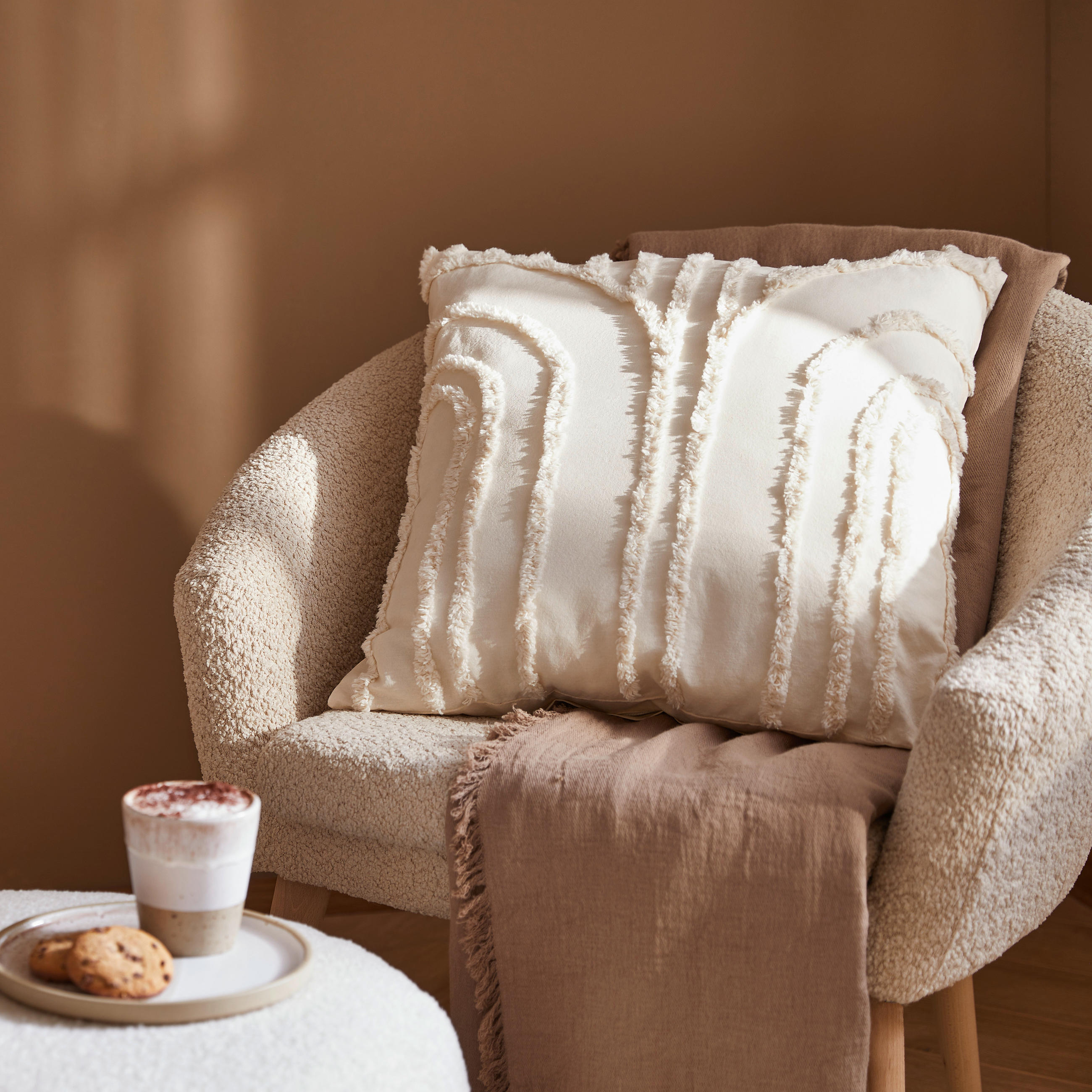 ZIERKISSEN 50/50 cm - Creme, Trend, Textil (50/50cm) - Ambiente