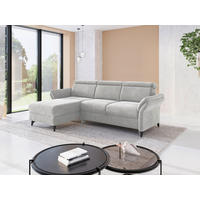 ECKSOFA Flachgewebe Silberfarben  - Silberfarben/Schwarz, Konventionell, Textil/Metall (166/253cm) - Sit & More