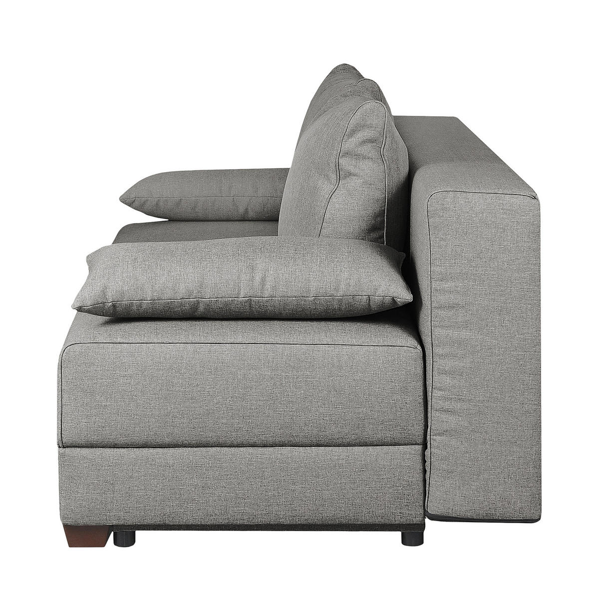 SCHLAFSOFA in Webstoff Grau  - Dunkelbraun/Grau, Design, Holz/Textil (202/85/110cm) - MID.YOU