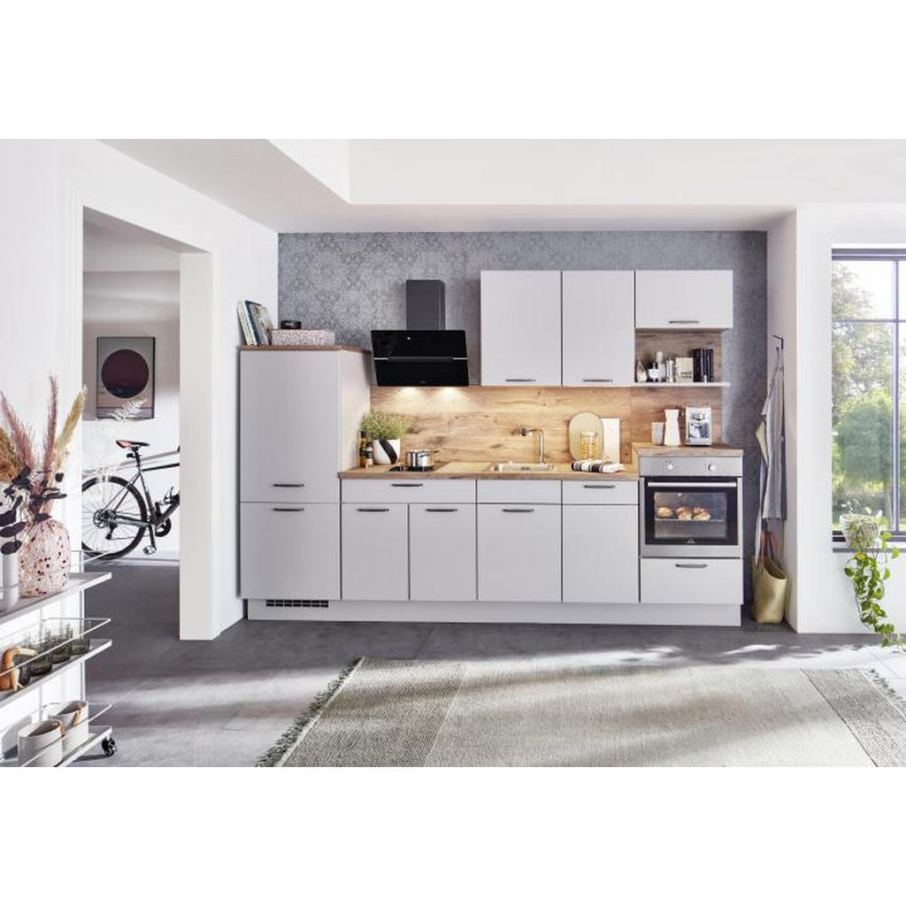 Küchenzeile Fontana Ohne Geräte 295 Cm Steingrau