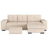 ECKSCHLAFSOFA Naturfarben Mikrofaser  - Schwarz/Naturfarben, MODERN, Kunststoff/Textil (268/156cm) - MID.YOU