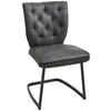SCHWINGSTUHL  in Eisen Mikrofaser  - Anthrazit/Schwarz, Design, Textil/Metall (46/89/58cm) - Valdera