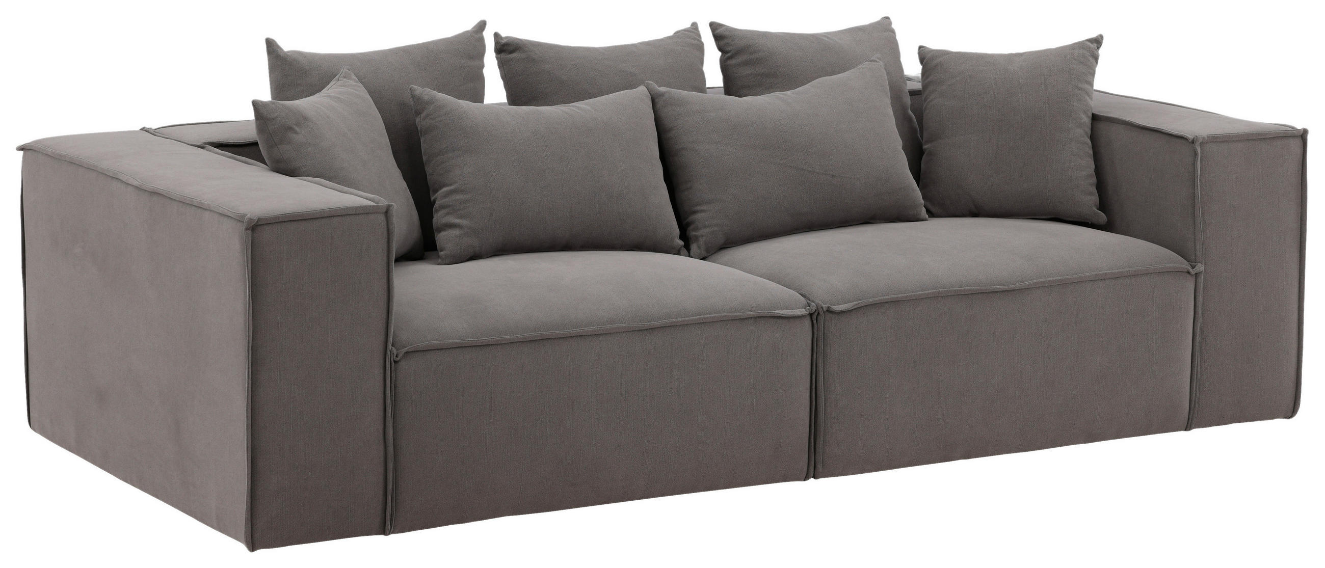 2-SITZER-SOFA Textilgeflecht Grau, Schwarz  - Schwarz/Grau, Design, Kunststoff/Textil (232/80/116cm) - Livetastic