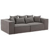 2-SITS SOFFA i plast, textil grå, svart  - grå/svart, Design, textil/plast (232/80/116cm) - Livetastic