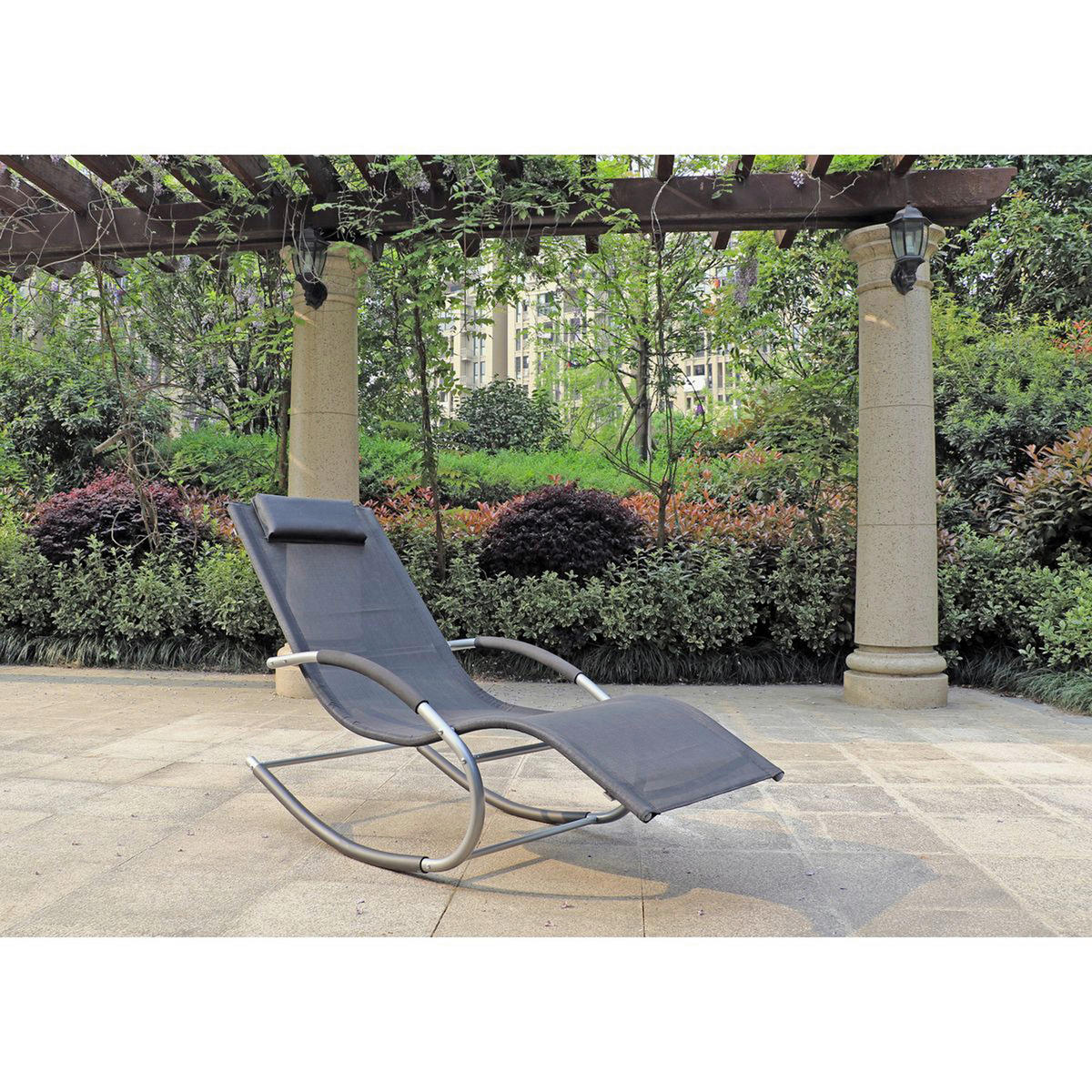 HOUPACÍ LEHÁTKO kov, plast - černá/barvy stříbra, Basics, kov/plast (160/62/89cm) - Gardenson