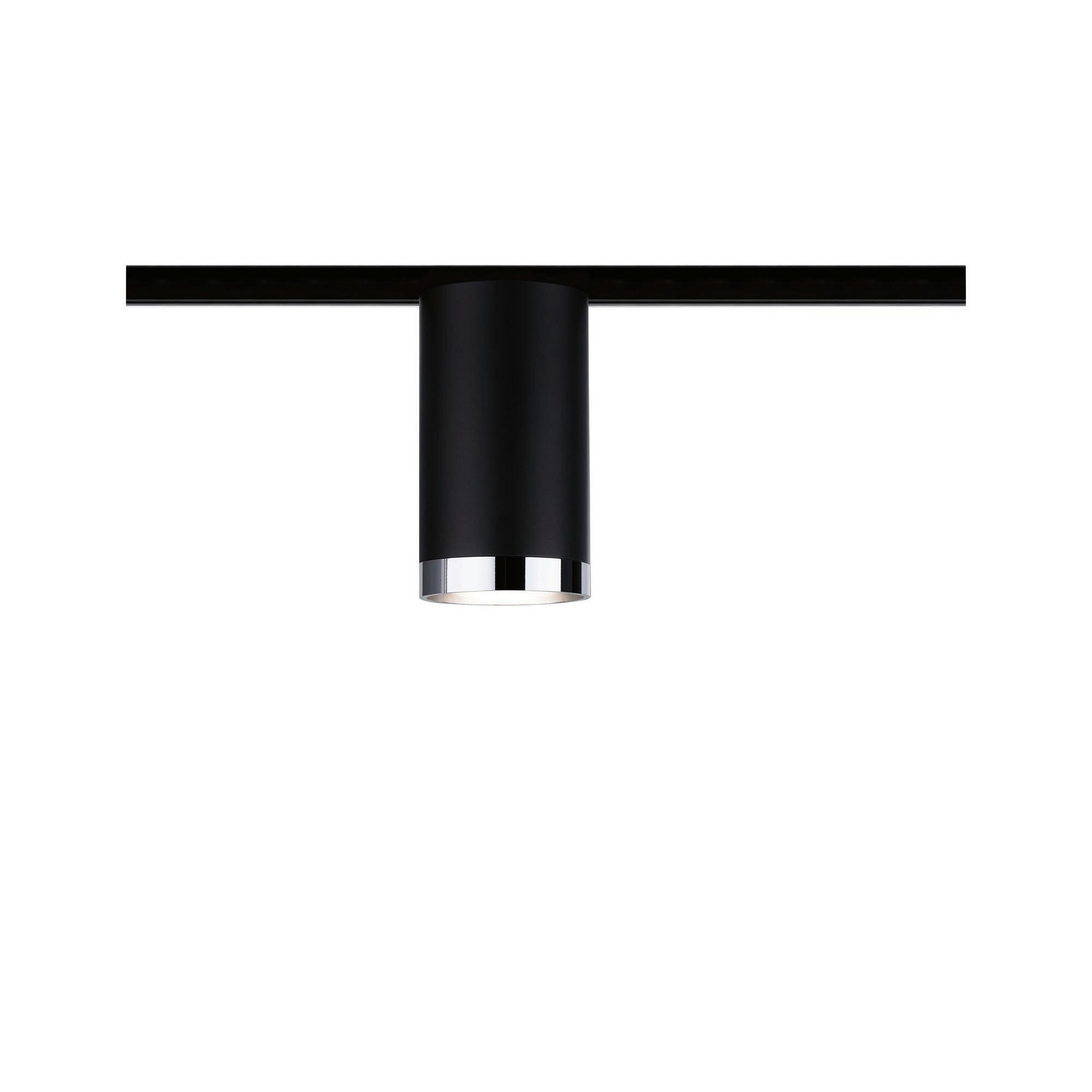 SCHIENENSYSTEM-STRAHLER - Chromfarben/Schwarz, Design, Kunststoff/Metall (11.2cm) - Paulmann
