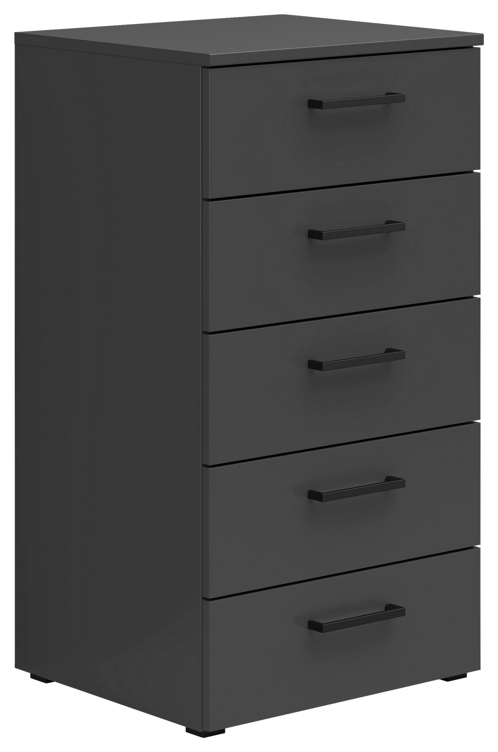 KOMODA, grafitová, 45/83/40 cm - čierna/grafitová, Modern, kompozitné drevo/plast (45/83/40cm) - Carryhome