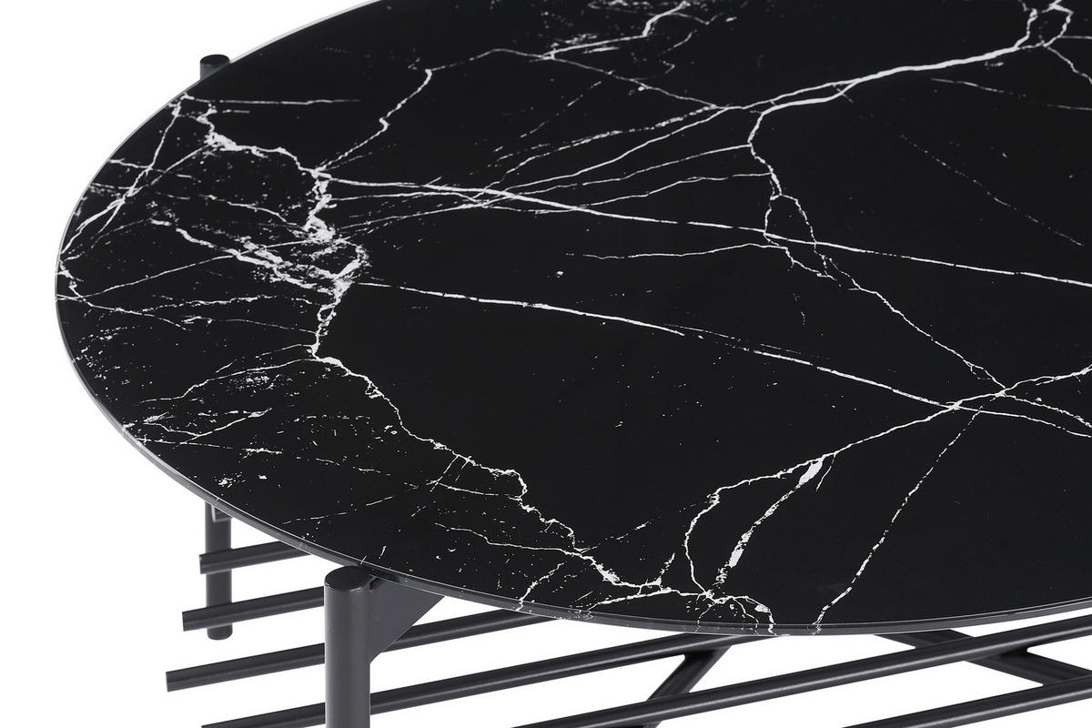 COUCHTISCH in Metall, Glas 84/84/43 cm  - Schwarz, Design, Glas/Metall (84/84/43cm) - Livetastic