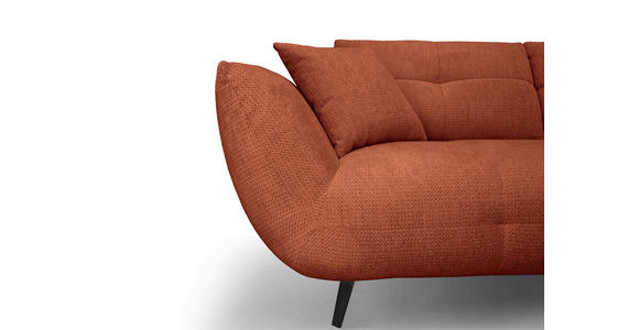 ECKSOFA Rostfarben Chenille Armlehnenkissen, Rücken echt, Sitztiefenverstellung  - Rostfarben/Schwarz, KONVENTIONELL, Textil/Metall (313/215cm) - Hom`in