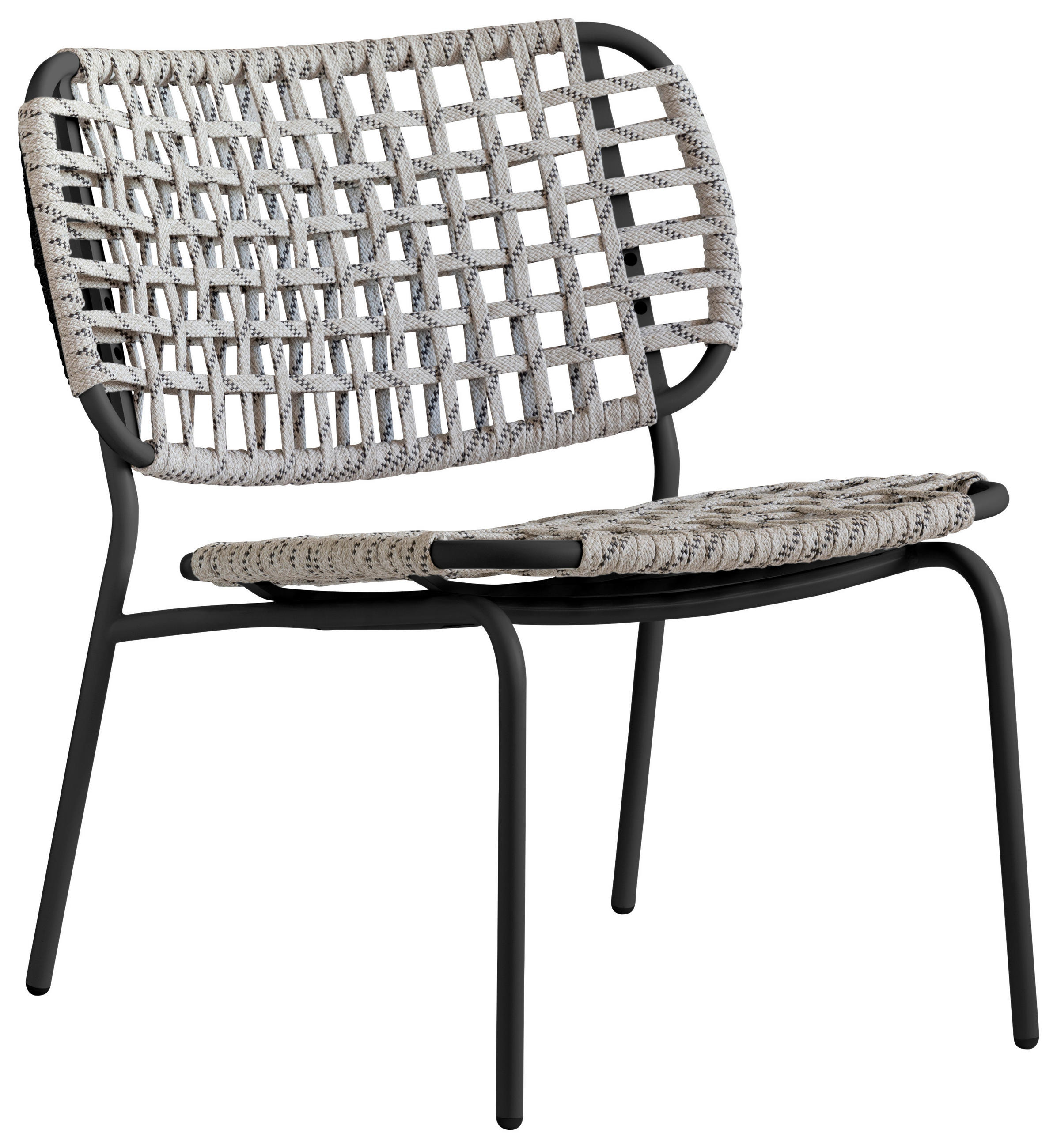 GARTENSTUHL Edelstahl Schwarz, Sandfarben  - Sandfarben/Schwarz, Basics, Textil/Metall (64/72/72cm) - Connubia 