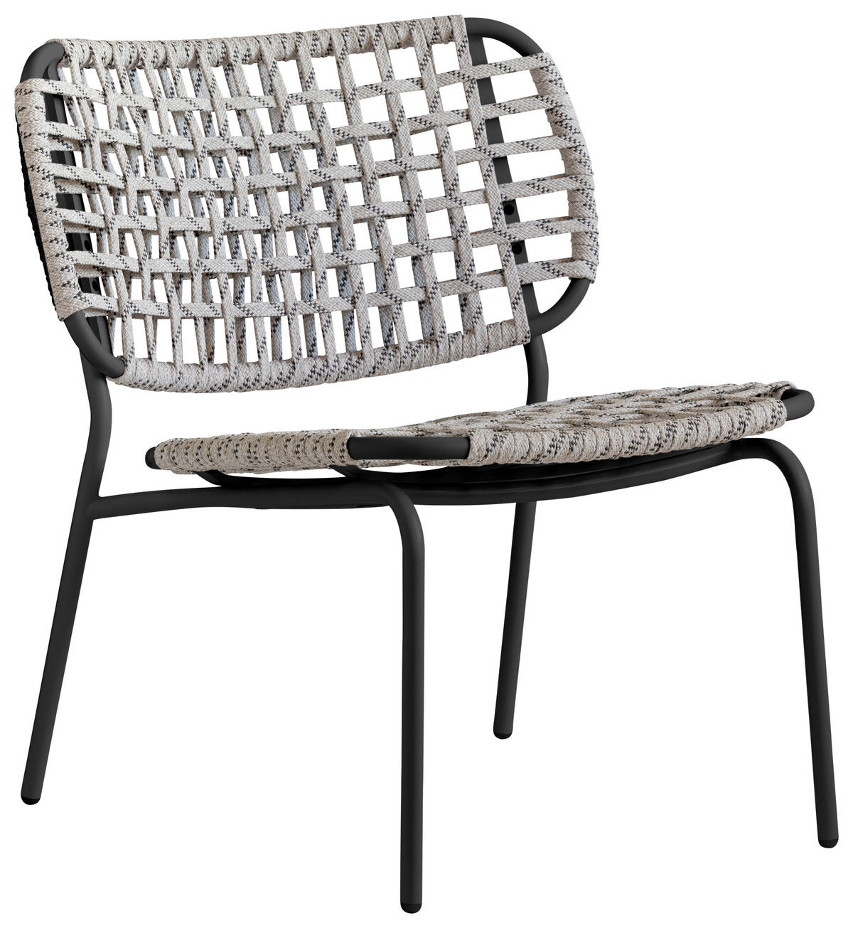 GARTENSTUHL Edelstahl Schwarz, Sandfarben  - Sandfarben/Schwarz, Basics, Textil/Metall (64/72/72cm) - Connubia 