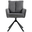 ARMLEHNSTUHL  Stoffauswahl, Sitzfläche 360° drehbar, inklusive Armlehnen Cord  - Dunkelgrau/Schwarz, Design, Textil/Metall (61/90/67cm) - Carryhome