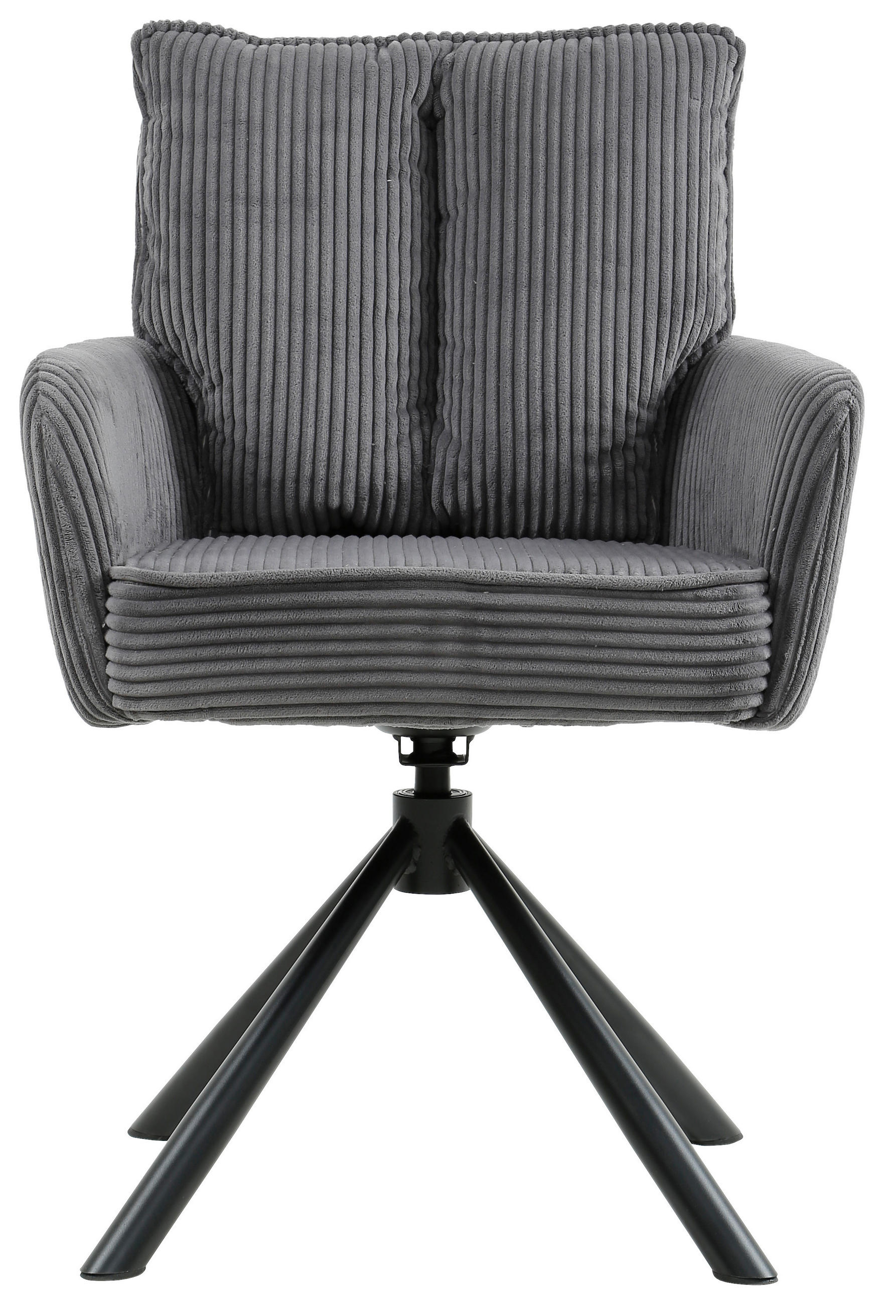 ARMLEHNSTUHL  in Eisen Cord  - Dunkelgrau/Schwarz, Design, Textil/Metall (61/90/67cm) - Carryhome