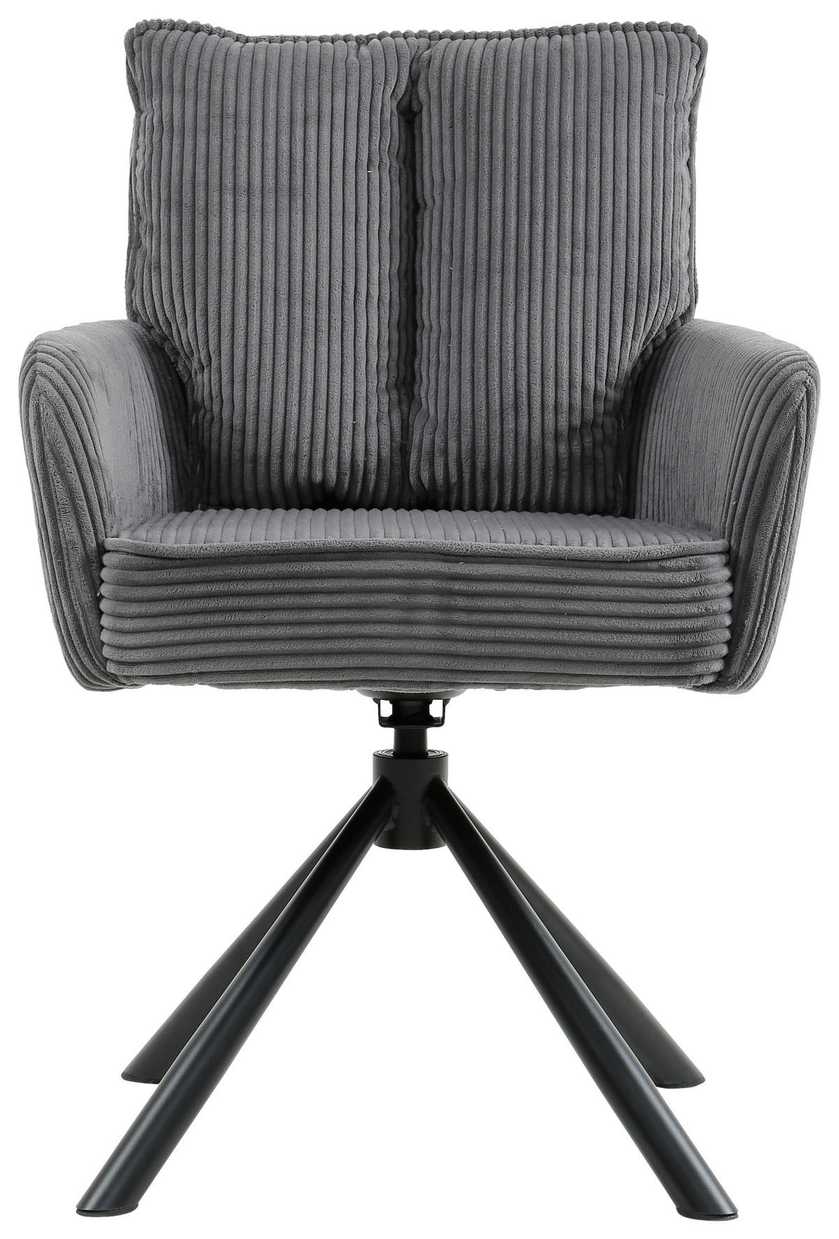 ARMLEHNSTUHL  in Eisen Cord  - Dunkelgrau/Schwarz, Design, Textil/Metall (61/90/67cm) - Carryhome
