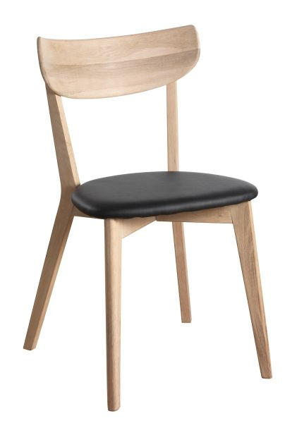 STOL glänsande  - vit/svart, Klassisk, trä/plast (48/80/47cm) - Rowico