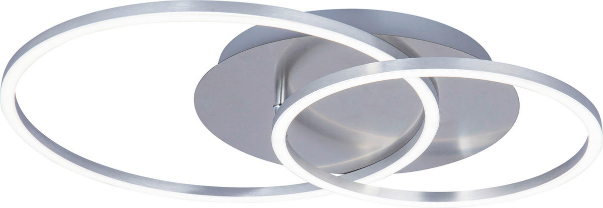 STROPNÍ LED SVÍTIDLO, 54,7/40/7 cm - barvy hliníku, Design, kov/plast (54,7/40/7cm) - Novel
