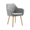 ARMLEHNSTUHL  in Struktur  - Hellgrau/Naturfarben, MODERN, Holz/Textil (62/84/60cm) - Livetastic