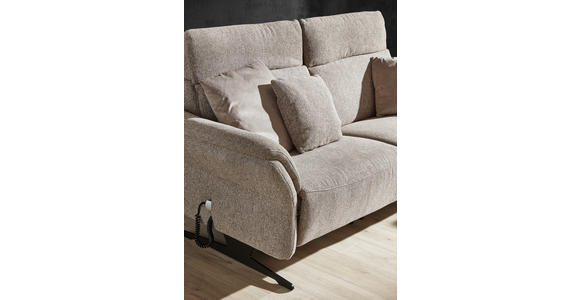2-SITZER-SOFA Chenille Graubraun - Graubraun/Schwarz, KONVENTIONELL, Textil/Metall (194/106/92cm) - Dieter Knoll