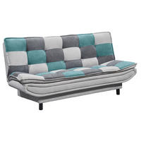 SCHLAFSOFA  in Mikrovelours Silberfarben, Türkis, Dunkelgrau  - Türkis/Dunkelgrau, Basics, Kunststoff/Textil (188/90/89cm) - MID.YOU