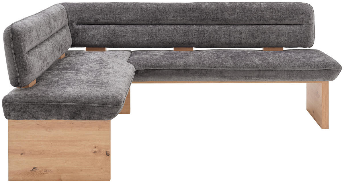 ECKBANK 170/212 cm Webstoff Anthrazit Eiche Sperrholz   - Eichefarben/Anthrazit, KONVENTIONELL, Holz/Textil (170/212cm) - James Wood