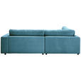 ECKSOFA in Cord Petrol  - Petrol/Schwarz, Design, Kunststoff/Textil (224/265cm) - Hom`in