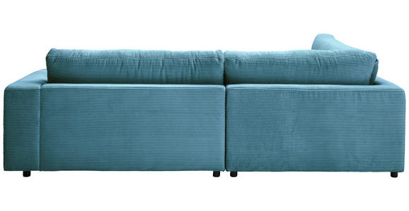 ECKSOFA in Cord Petrol  - Petrol/Schwarz, Design, Kunststoff/Textil (224/265cm) - Hom`in