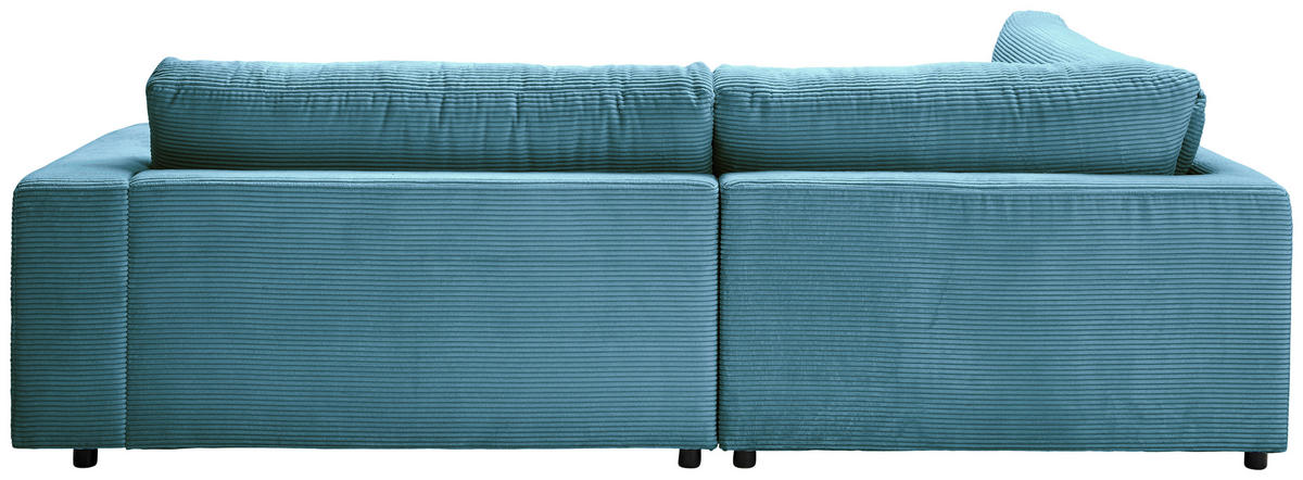 ECKSOFA in Cord Petrol  - Petrol/Schwarz, Design, Kunststoff/Textil (224/265cm) - Hom`in