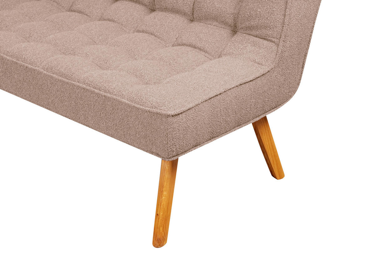 SITZBANK 183/90/79 cm Webstoff Beige Eiche vollmassiv  - Eichefarben/Beige, Design, Holz/Textil (183/90/79cm) - Linea Natura