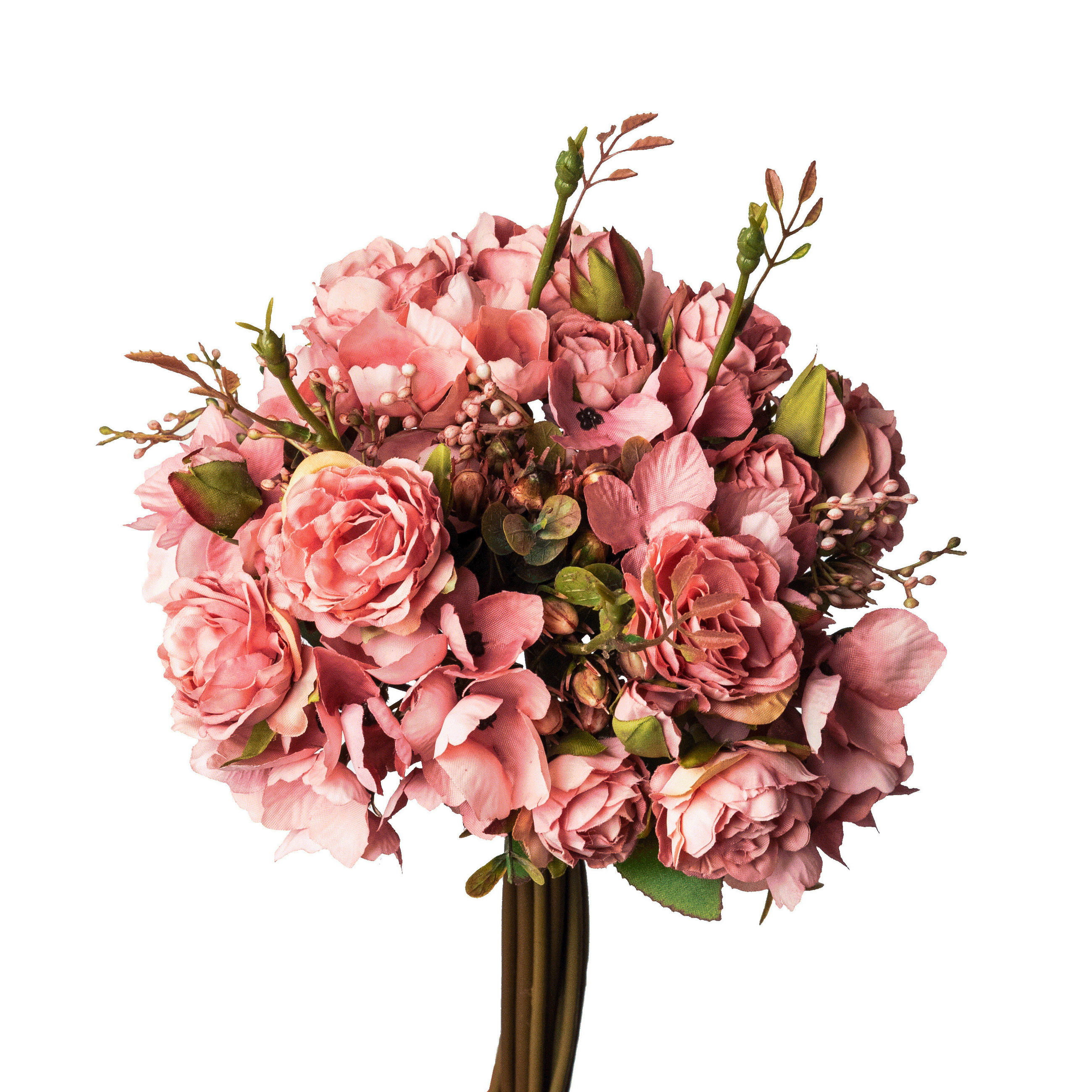 ROSENBUSCH  - Dunkelrosa/Grün, Basics, Kunststoff (33cm)