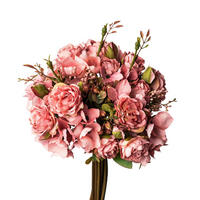 ROSENBUSCH  - Dunkelrosa/Grün, Basics, Kunststoff (33cm)