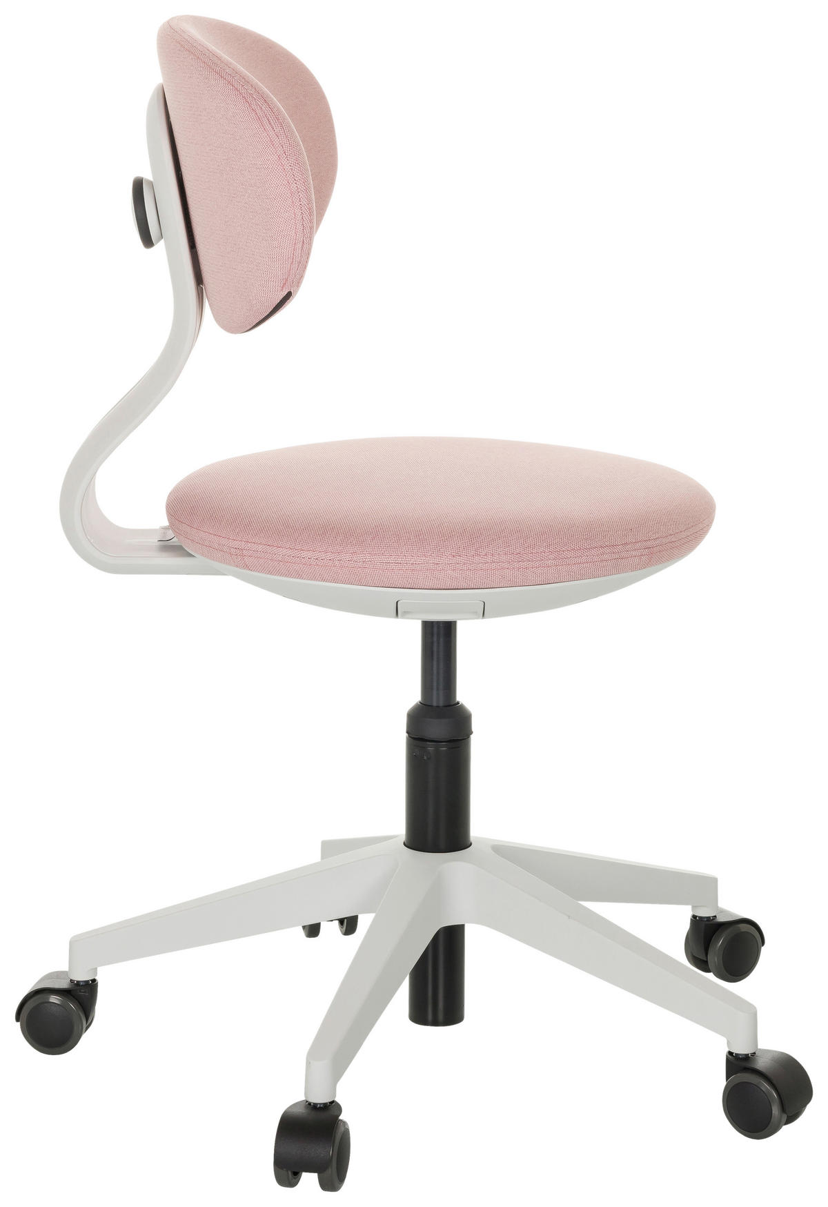 OTOČNÁ ŽIDLE PRO MLÁDEŽ, růžová - bílá/růžová, Basics, textil/plast (42/66-87/52cm) - MID.YOU