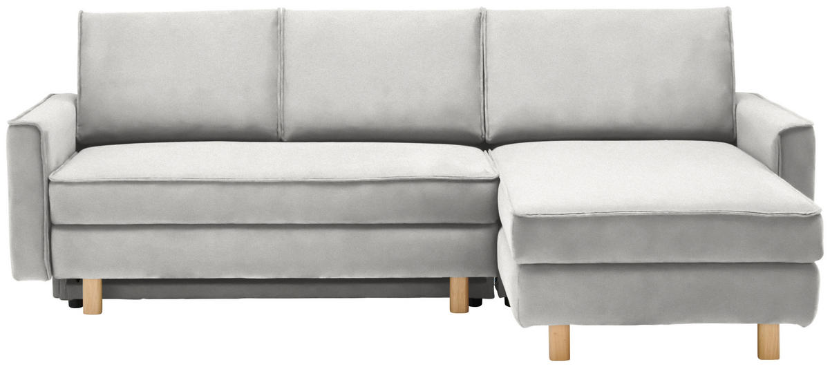 ECKSOFA in Chenille Ecru  237/170 cm  - Ecru/Eichefarben, KONVENTIONELL, Holz/Textil (237/170cm) - Sedda