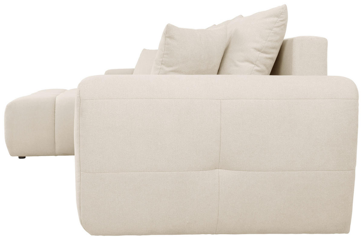 ECKSOFA in Velours Beige  168/298 cm  - Beige/Schwarz, KONVENTIONELL, Kunststoff/Textil (168/298cm) - Carryhome
