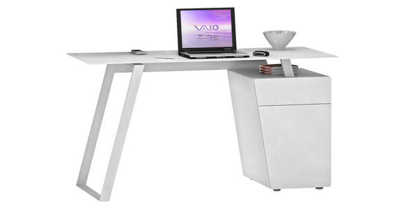 SCHREIBTISCH - Weiß, Design, Glas/Holzwerkstoff (140/76/60cm) - Voleo